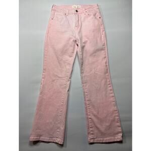 Risen Jeans Women's Straight Crop Pink Stretch Jeans - Size 7/28 (27x26)